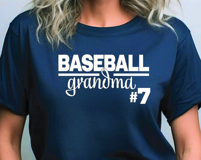 Personalized Baseball Grandma | Custom Baseball Grandma Shirt | Proud Grandma | Baseball Family Swag | Gift for Grandma | Biggest Fan