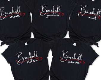 Baseball Mom Shirt | Baseball Grandma | Baseball Aunt | Baseball Sister | Cousin | Customize | Family Baseball Shirts | Ships Free