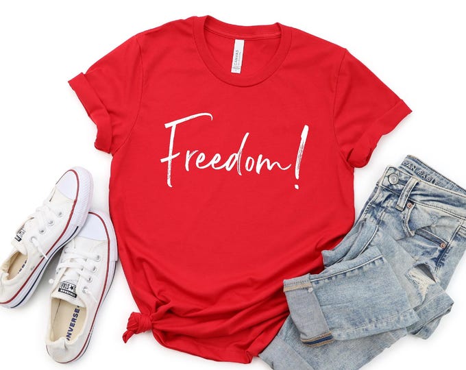 Freedom Shirt | Trendy | Minimalist | Bella Canvas | Gildan | Gift for Her | American Flag | Free Shipping