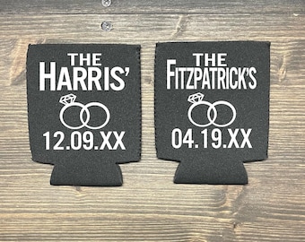 Custom Wedding Neoprene Can Coolers | Personalized Reception Coozies