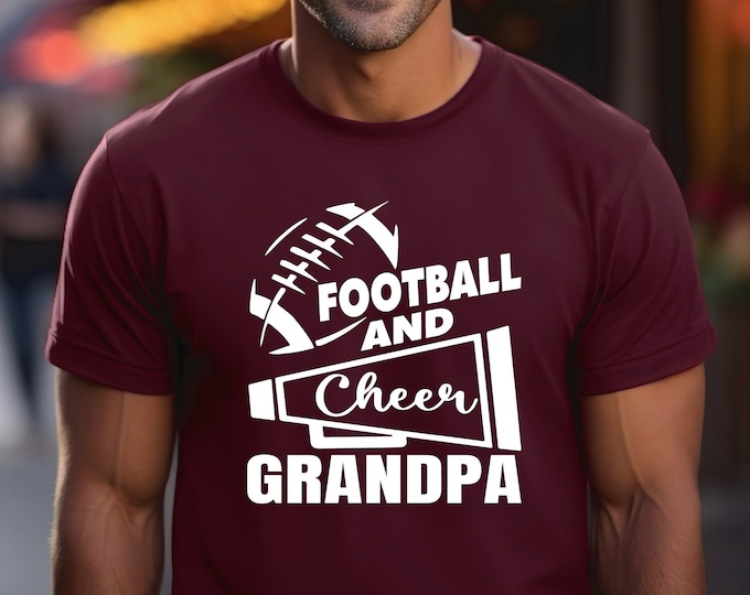 Grandpa Shirt |Custom Name | Football and Cheer Grandpa | Grandpa of Both | Football Grandpa Shirt | Cheer Grandpa Shirt | Biggest Fan Shirt