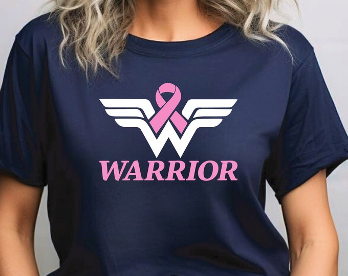 Breast Cancer Warrior Woman Shirt | Pink Ribbon | Breast Cancer Shirt | Breast Cancer Awareness Shirt