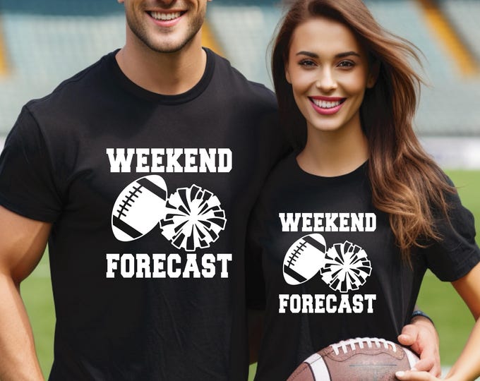 Football and Cheer Shirt | Weekend Forecast Football and Cheer Tshirt | Show Your Team Spirit | Football and Cheer Grandma | Football Mom