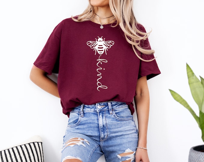 Bee Kind Shirt | Bumble Bee Shirt | Bee Theme | Be Kind | Motivational Tee | Bee Minimalist Shirt | Free Shipping