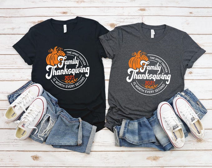 2025 Family Thanksgiving Shirts | Time Spent Together | Matching Holiday Tees | Family Shirts | Free Shipping