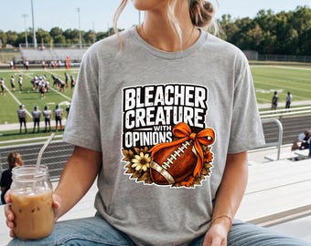 Funny Fall Floral Football Game Day Shirt | Bleacher Creature | Mom, Grandma, Sister