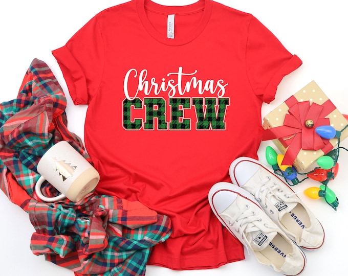 Christmas Crew | Matching Christmas Shirts | Green Buffalo Plaid | Festive Pajamas | Holiday Gift Ideas | Free Shipping