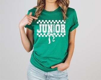 Junior Shirt | Class of 2027 | Checkered Bow | Retro | Back to School | High School | College | Graduation | Free Shipping
