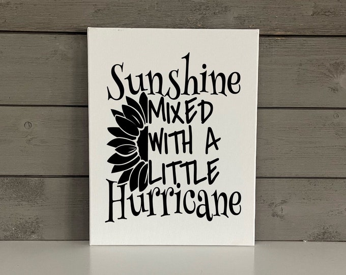 Sunshine Mixed with a Little Hurricane Sign| Sassy Statements | Modern Farmhouse Sign
