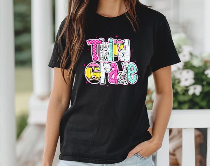 Trendy Elementary School Shirt | Back to School Shirt | K-5 Grades Available | First Day of School | Teacher Shirt | Ships Free