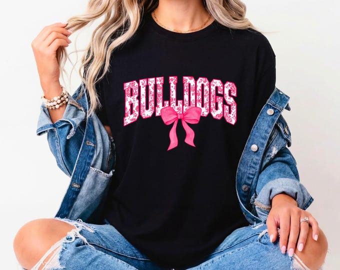 Bulldogs Classy Pink Shirt | Pink Coquette | Game Day Family Tee