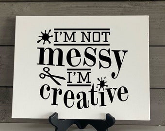 Creative Wall Art | Some See a Mess Creative People See Ideas Lying Everywhere | Craft Room Humor | Modern Farmhouse Sign
