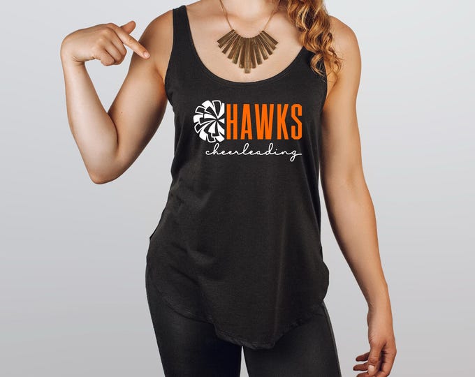 Hawks Cheerleading Tank Top | Limited Sizes | Hawks Cheer | Hawks Football | Light Weight | Soft | Free Shipping