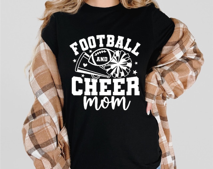 Football and Cheer Mom Shirt | Mom of Both | Game Day | Mom Cheer Shirt | Mom Football | Competition Day | Football Mom