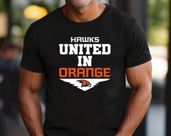 Hawks Shirt | Hawks United in Orange | Hawks Football Shirt | Hawks Cheer Shirt | A4 Performance Shirt | Bella Canvas Show Your Team Spirit