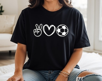 Peace Love Soccer Shirt | Soccer Game Day Shirts | Proud Soccer | Soccer Gifts | Free Shipping