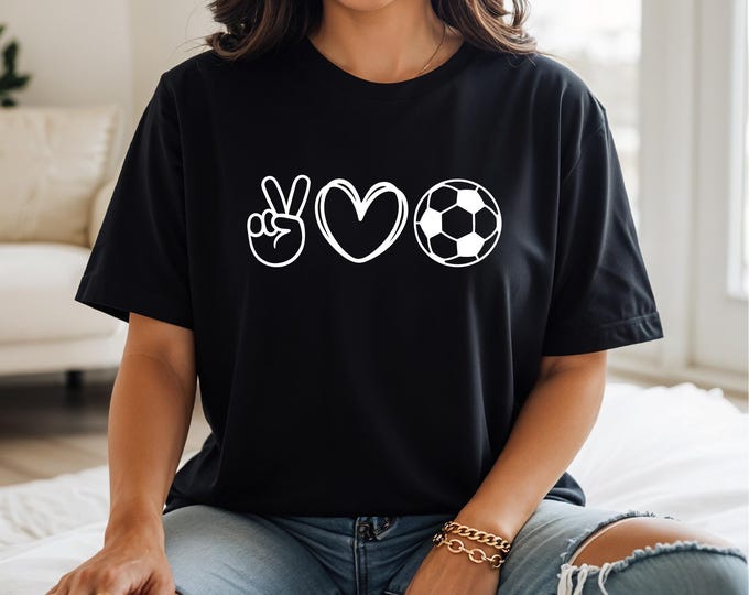 Peace Love Soccer Shirt | Soccer Game Day Shirts | Proud Soccer | Soccer Gifts | Free Shipping