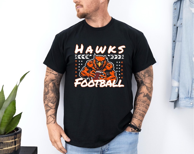 Hawks Foitball Shirt | Bella Canvas | Gildan | A4 Performance Moisture Wicking | Free Shipping