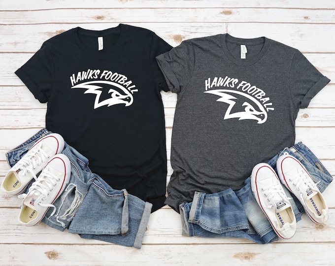 Port Orange Hawks Football Shirt | Show Your Team Spirit | Hawks Silhouette | Hawks Team Mascot Shirt | Free Shipping