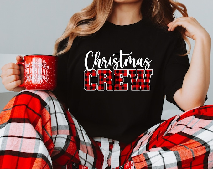 Christmas Crew | Red Buffalo Plaid | Friend Christmas Shirts | Family Christmas Shirts | Matching Holiday Tees | Ships Free