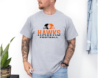 Hawks Football Helmet Design | Black and Orange | Port Orange Hawks Cheer Shirt | Hawks Swag