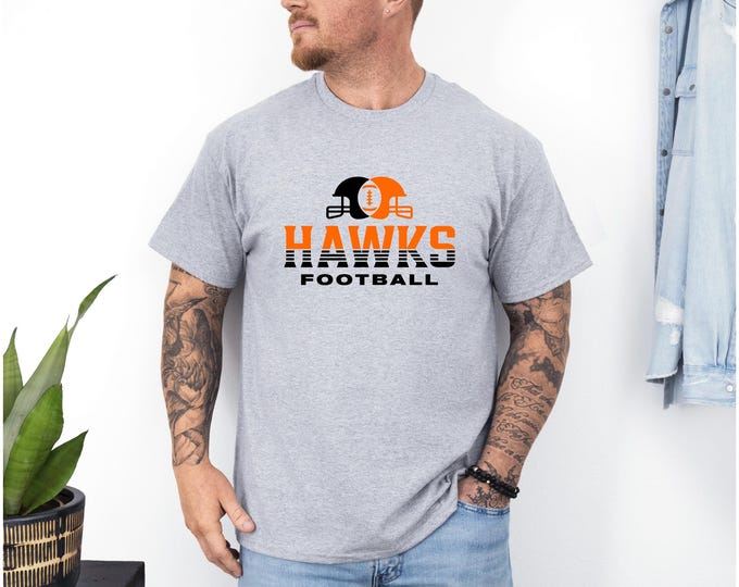Hawks Football Helmet Design | Black and Orange | Port Orange Hawks Cheer Shirt | Hawks Swag