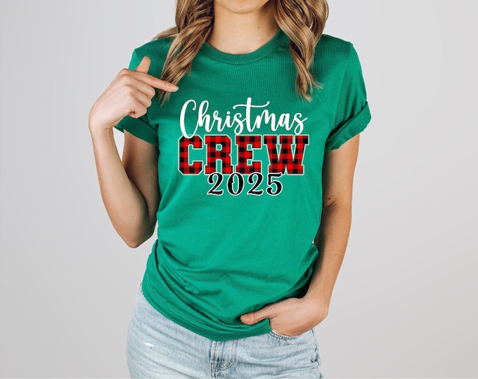 2025 Christmas Crew | Red Buffalo Plaid | 2025 Friend Christmas Shirts | 2025 Family Christmas Shirts | Matching Holiday Tees | Ships Free