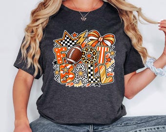 Retro Orange Football Shirt (Bella Canvas, Gildan, A4)