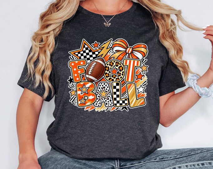 Retro Orange Football Shirt (Bella Canvas, Gildan, A4)