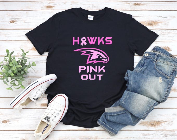 Hawks Breast Cancer Awareness Shirt | Pink Out Shirt | Two Toned Pink | In October We Wear Pink | Free Shipping