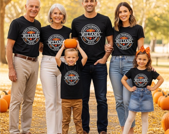 Personalized 2025 Thanksgiving Family Shirts | Custom Matching Holiday Tees | Family Shirts | Free Shipping