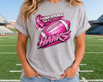 Hawks Pink Ribbon T-Shirt | Breast Cancer Awareness
