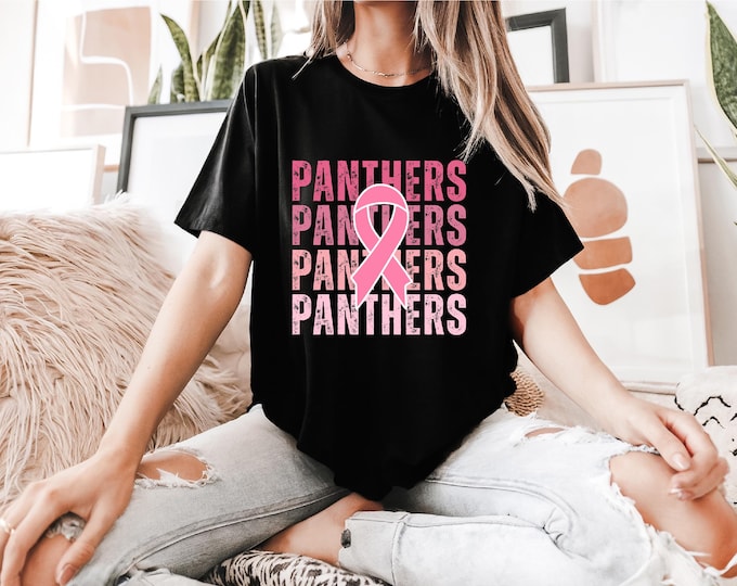Panthers Pink Out Breast Cancer Awareness Shirt - Bella Canvas- Gildan- A4 Performance Shirts