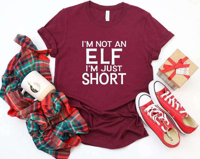 Funny Christmas Shirts for Family | I’m not an elf I’m just short tshirt | Festive Pajamas | Free Shipping
