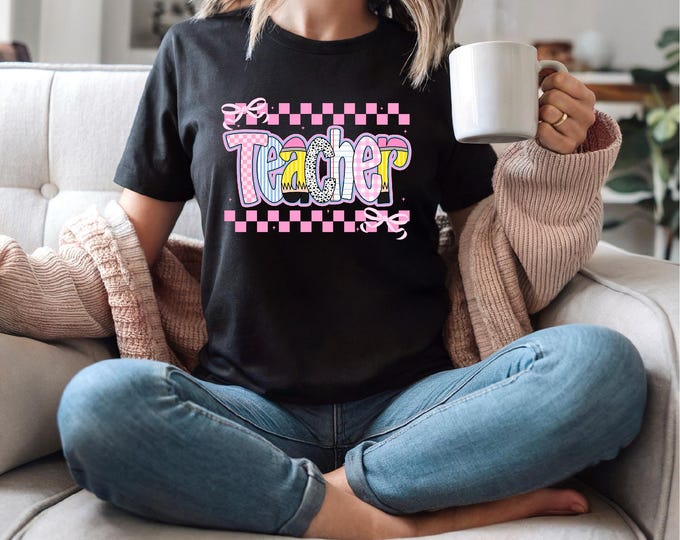 Teacher Shirt | School Shirt | Pink Checkered | Back to School Shirt | First Day of School | Ships Free