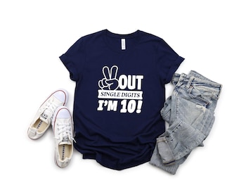 Peace Out Single Digits with this Cool 10th Birthday Shirt - Perfect for the Party! | 10th Birthday Girl Shirt | Free Shipping