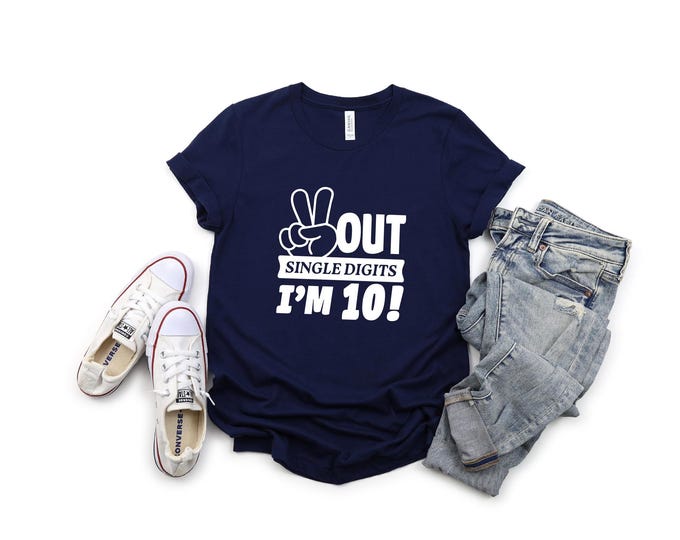 Peace Out Single Digits with this Cool 10th Birthday Shirt - Perfect for the Party! | 10th Birthday Girl Shirt | Free Shipping