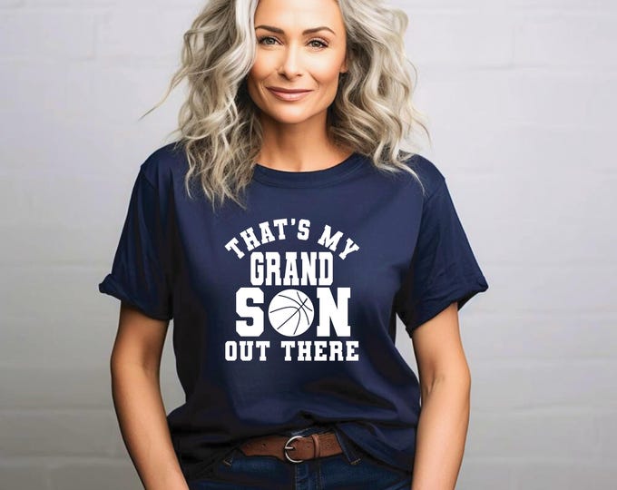 Basketball Shirt | That’s My Grandson Out There | Basketball Grandma Shirt | Basketball Grandpa Shirt | Matching Family Shirts