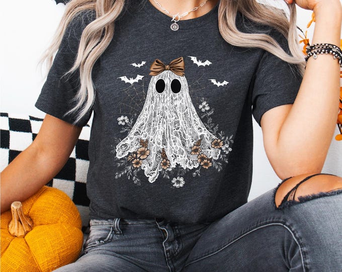 Halloween Shirt | Classy Lace Ghost Shirt | Halloween Themed Shirt | Fall Shirt | Free Shipping