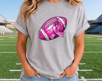 Pink Ribbon Football Shirt | Breast Cancer Awareness Tee