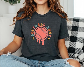 Dripping Softball Aunt Shirt | Softball Game Day Shirt | Family Softball Shirts | Softball Gifts