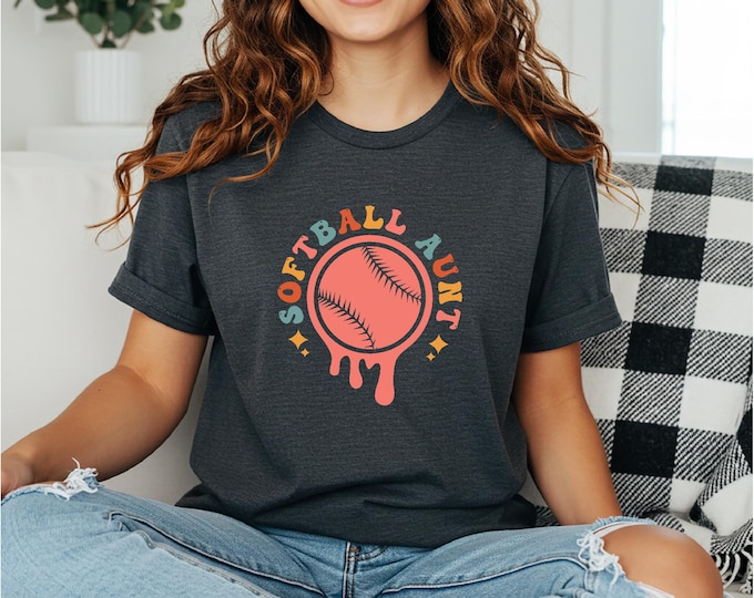 Dripping Softball Aunt Shirt | Softball Game Day Shirt | Family Softball Shirts | Softball Gifts