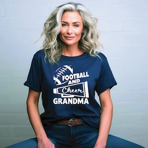 Unique Gift for the Proud Grandma of Both Football and Cheerleaders - Custom Name Shirt | Football and Cheer Shirt | Grandma of Both