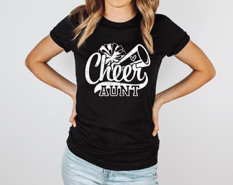 Distressed Cheer Aunt Shirt | Trendy Cheer Comp Shirt | Bella Canvas Gildan A4 | Free Shipping