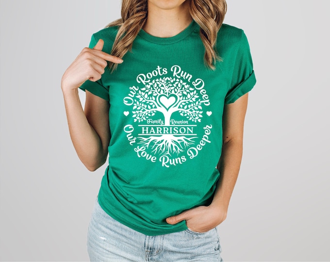 Personalized Family Reunion Shirts | Family Trip | Our Roots Run Deep | Matching Holiday Tees | Ships Free