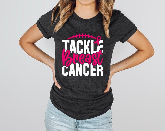 Tackle Cancer | Football Themed Breast Cancer Awareness Shirt | Wear Pink | Breast Cancer T-shirt | Free Shipping