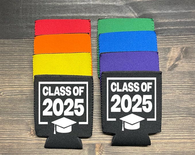 Show Your 2025 Grad Pride with Custom Class of Coozies - Perfect for the Big Graduation Party!