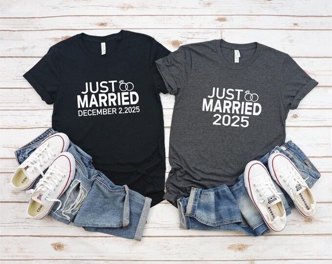 Customized Newlyweds Tee: Ideal Bridal Shower Gift | Honeymoon Tshirts | Free Shipping