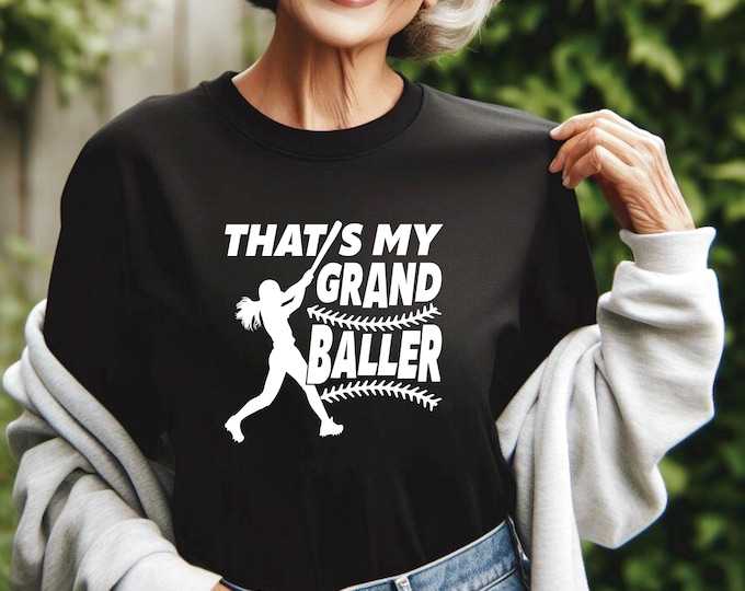 Softball Grandparent Moisture Wicking Shirt | That’s my grand baller | Softball Grandma Shirt | Softball Grandpa Shirt | Softball Family