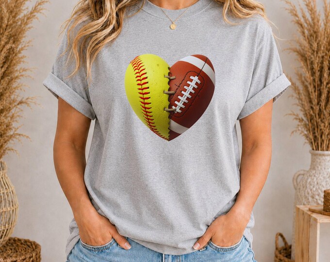 Mom of Both | Game Day | Football and Softball Mom Shirt | Football and Softball Grandma